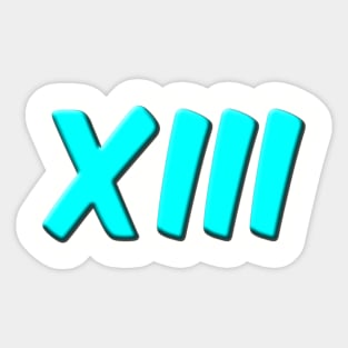 LOGO BLUE XIII number 13 Sticker